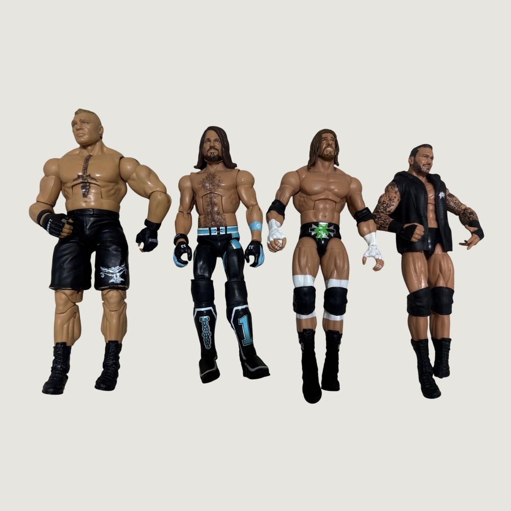 WWE Mattel Action Figure Lot of 8 Elite Basic Cena Rock Orton Lesnar HBK Austin